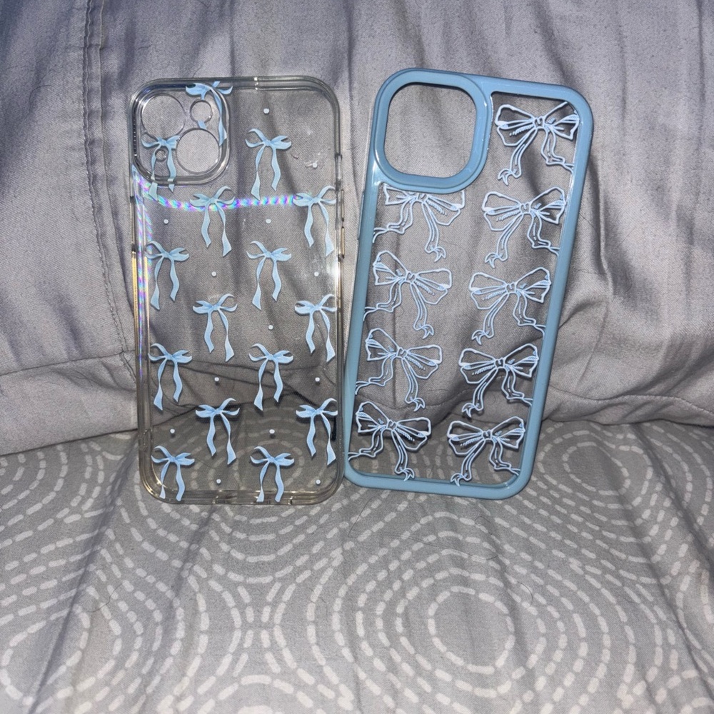Blue Bubble Dog Pattern iPhone Case Set
